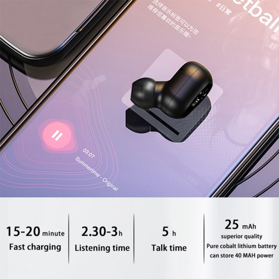 Mini F911 Bluetooth-compatible Headset Wireless Earbuds Small Sports 5.0 Stereo Nfc Function Voice Control Portable Earbuds F911 black