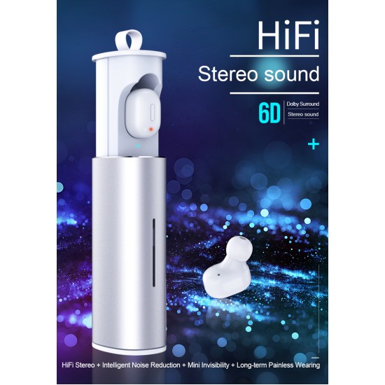 Mini T1 TWS V5.0 Bluetooth Earphone 3D True Wireless Stereo Earbuds With Mic Portable HiFi Deep Bass black