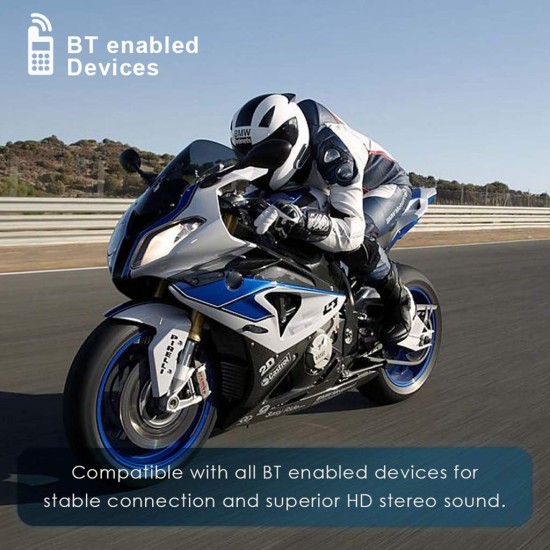 Motorcycle Helmet Bluetooth Headset Low Power Bluetooth 4.1 Headset  black