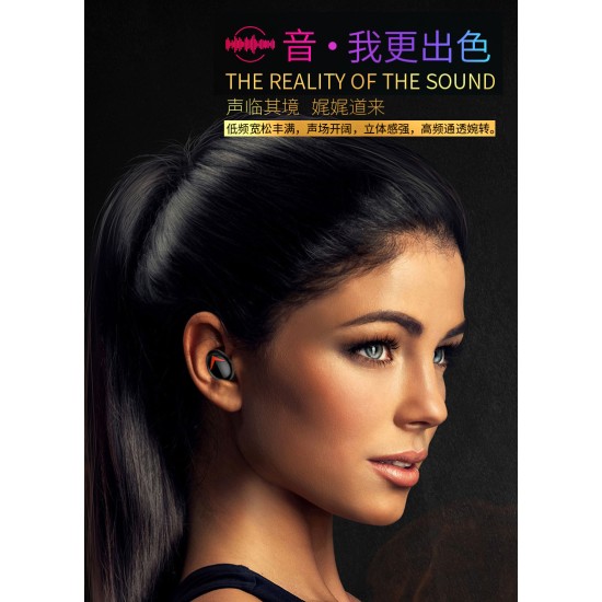 New TWS Bluetooth Headset A8 Binaural 5.0 Stereo Smart Charging Warehouse Waterproof Wireless Headset White English version