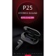 P25 Wireless Bluetooth-compatible Headset Tws 5.1 Binaural Stereo Digital Display Private Mode Sports Earphone black