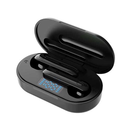 P25 Wireless Bluetooth-compatible Headset Tws 5.1 Binaural Stereo Digital Display Private Mode Sports Earphone black