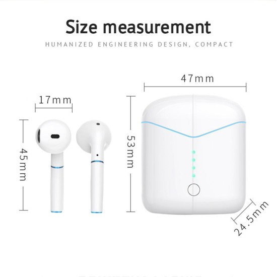 Pop-up Wireless Earphones P20 TWS Stereo Wireless Earbuds Earphone Bluetooth 5.0 Headphones Blue