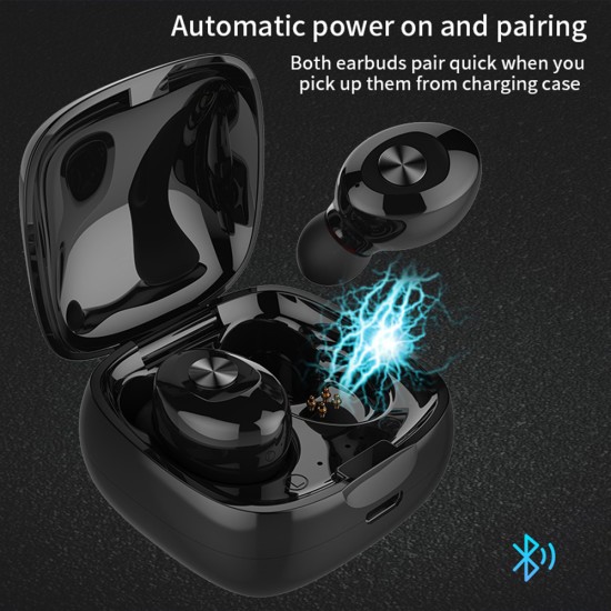 Portable TWS in-ear Dual Access 5.0 Bluetooth Mini Dual Ear Sports Charging Bay black