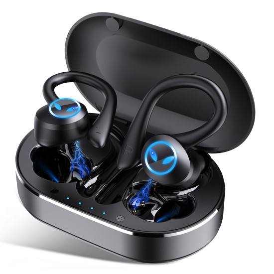 Q25 Pro Wireless Earphones Bluetooth Stereo Bass Earbuds Ear Hook Noise Cancelling Sports Gaming Headsets Pink