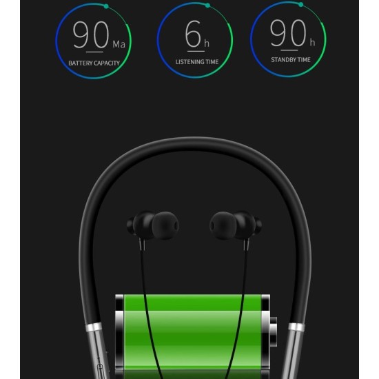 Q30 Wireless Headset Bluetooth 5.0 CSR Chip Low Power Stereo Sound Sports Neckband In-ear Earphone black