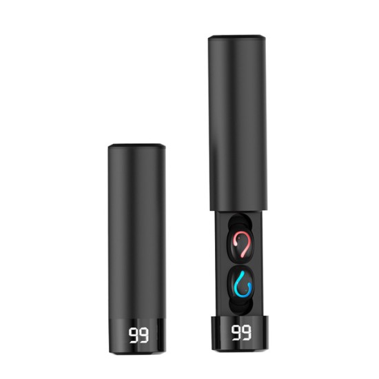 Q67 TWS Bluetooth 5.0 Earphones Case Digital Display Wireless Sports Stereo Earbuds Headset Power Bank black