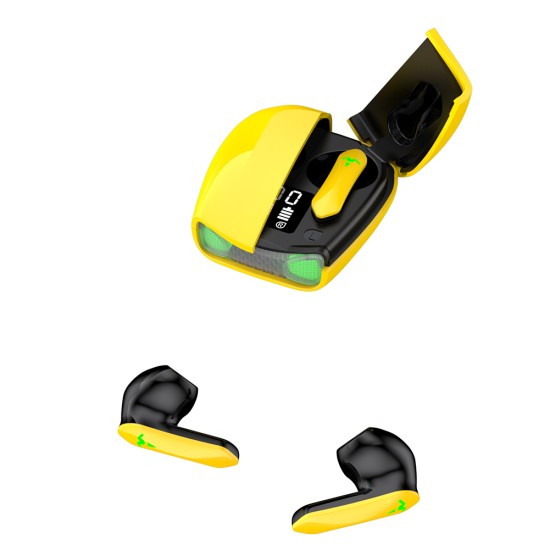 R06 Wireless Bluetooth Headset Low Power In-ear Gaming Earbuds Headphones with Microphone Yellow