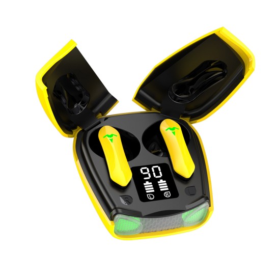 R06 Wireless Bluetooth Headset Low Power In-ear Gaming Earbuds Headphones with Microphone Yellow