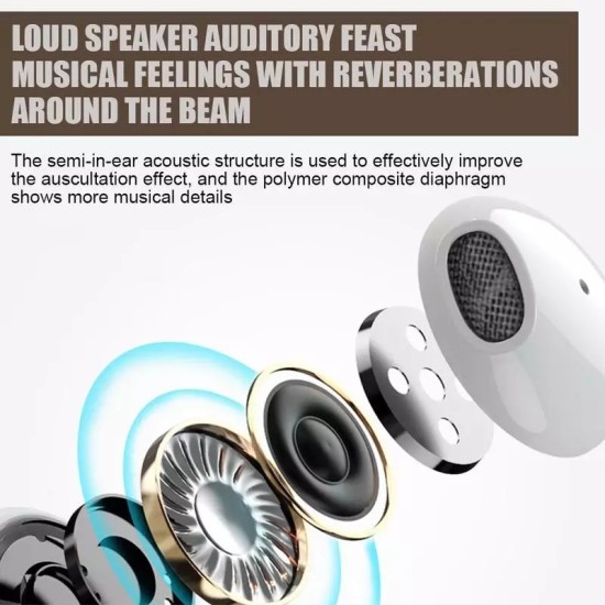 S12 Wireless Bluetooth Headset Waterproof Touch Control Low Consumption Long Standby Time Earphones white