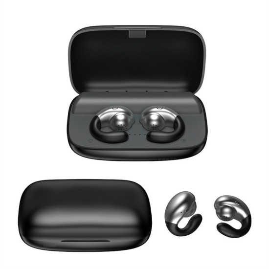 S19 TWS Bluetooth 5.0 Earphone Bass Surround Earbuds Bone Conduction black