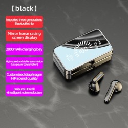 S20 Mirror Surface Wireless Bluetooth Headset Mini Invisible Long Standby Bluetooth Headset Black