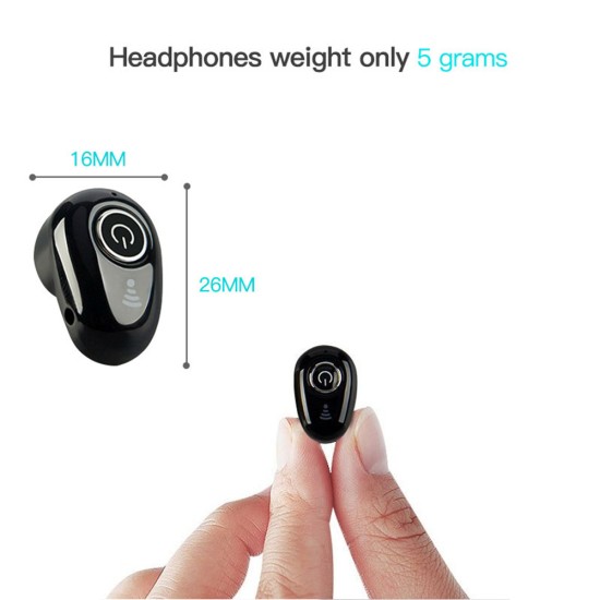 S650 Bluetooth Headset Mini Wireless In-ear Invisible Earbuds Handsfree Headset Stereo with Mic for All Smart Phone skin color