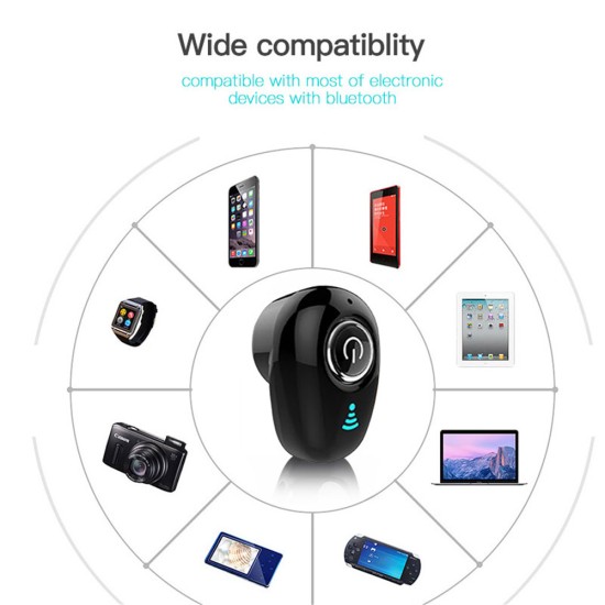 S650 Bluetooth Headset Mini Wireless In-ear Invisible Earbuds Handsfree Headset Stereo with Mic for All Smart Phone skin color