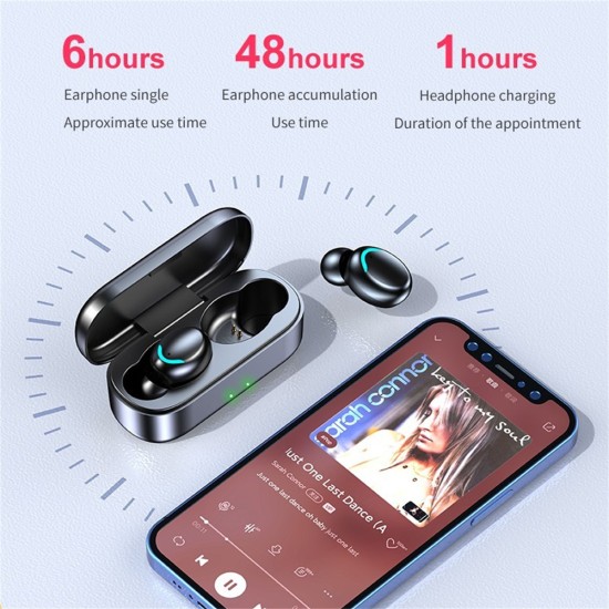 S9 Bluetooth Headphones Tws Wireless Binaural Smart Touch-control Game Earbuds Sport Earphones Black