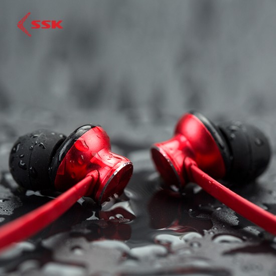 SSK BT01 Noise Cancelling Bluetooth Sports Earphone Magnetic Wireless Headset Waterproof for Mobile Phones Music CSR Chips Red