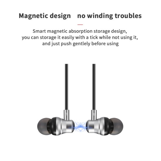 SSK Magnetic Wireless Bluetooth Earphone Sports Headphone Stereo Earbuds Waterproof Wireless in-ear Headset - Black