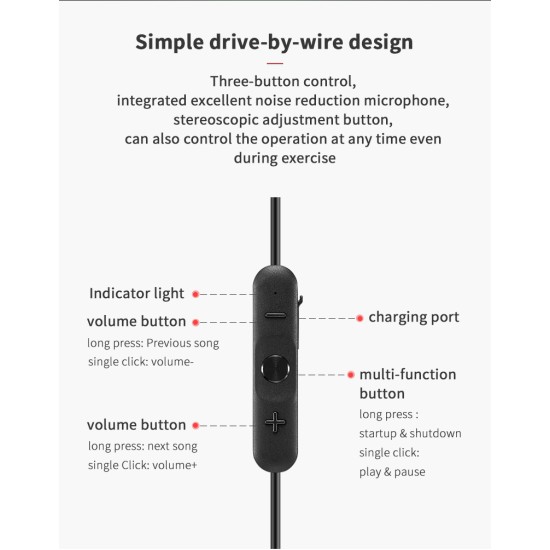 SSK Magnetic Wireless Bluetooth Earphone Sports Headphone Stereo Earbuds Waterproof Wireless in-ear Headset - Black