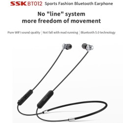 SSK Magnetic Wireless Bluetooth Earphone Sports Headphone Stereo Earbuds Waterproof Wireless in-ear Headset - Black