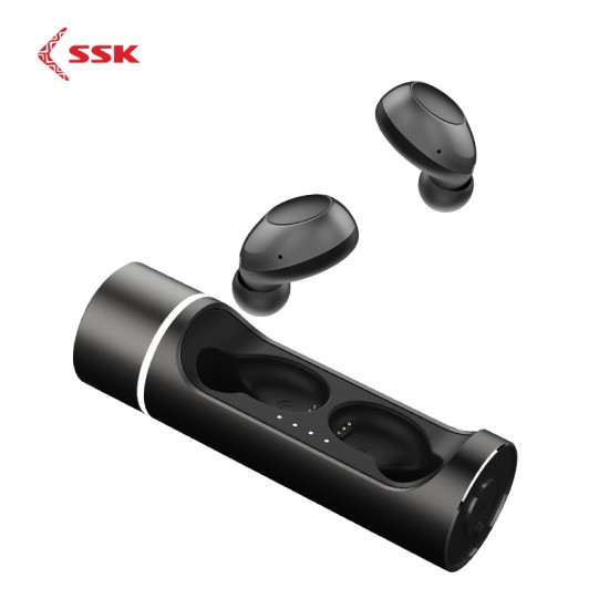 SSK TWS Real Wireless Stereo Bluetooth Earphone Noise Reduction High Compatibility Waterproof - Black