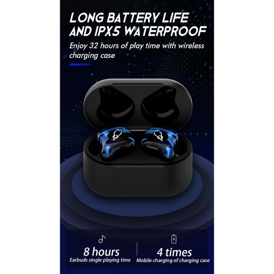 Sabbat G12elite Wireless Headphone Bluetooth 5.2 Stereo Noise Reduction Sport Earbud Low Latency Gaming Earphone Red