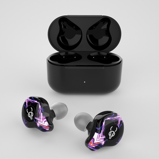 Sabbat G12elite Wireless Headphone Bluetooth 5.2 Stereo Noise Reduction Sport Earbud Low Latency Gaming Earphone Purple