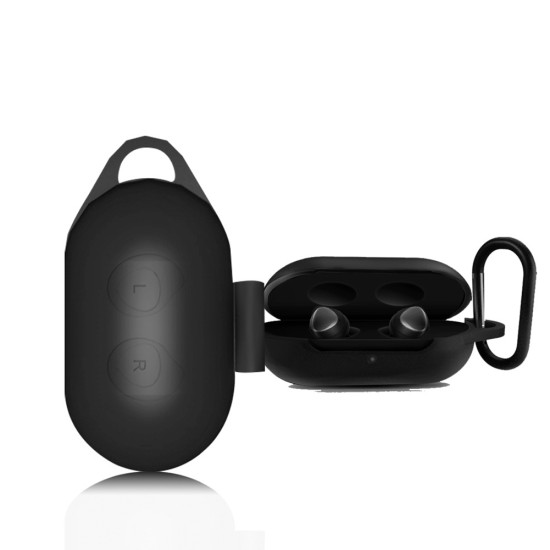 Silicone Bluetooth Earphones Case Shockproof Wireless Headphone Protective Box with Hook black