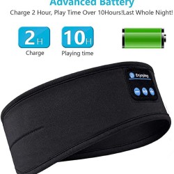 Sleep Headphones Bluetooth Headband-Wireless Sports Headband Headphones with Ultra-Soft Music Headband black