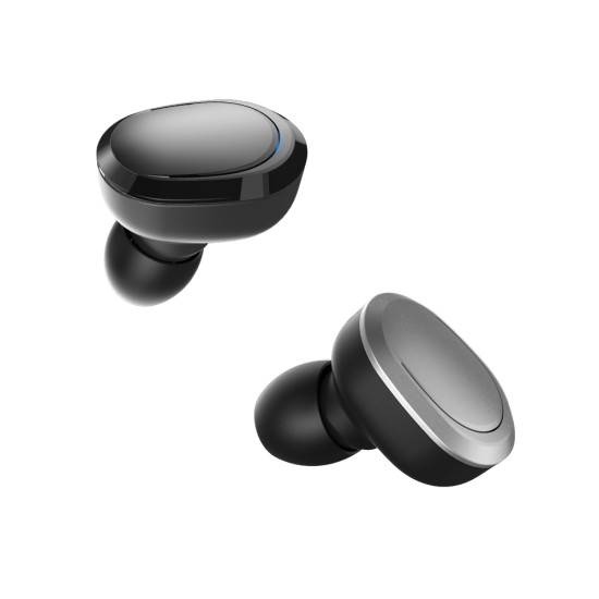 T12 TWS Wireless Earphone Dual Earbud True In-ear Stereo Bluetooth Headset with Microphone Charging Box black