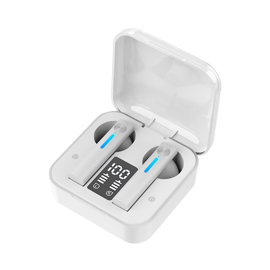 T13 Headset Earbuds Subwoofer In-ear Tws Wireless Earphones  Bluetooth 5.2 Transparent White