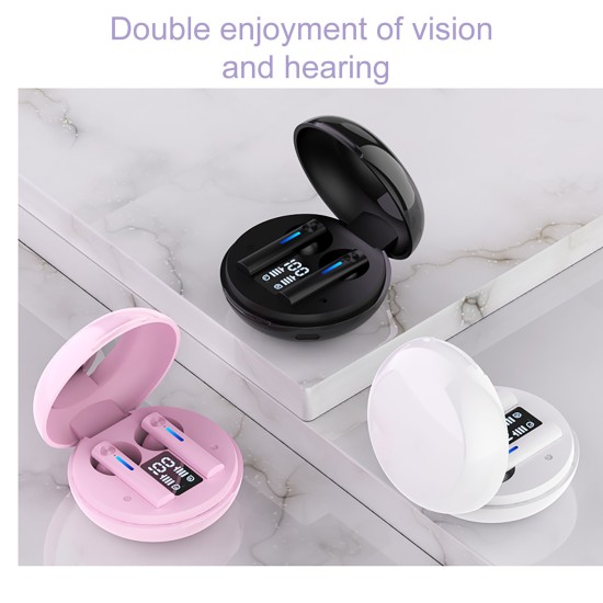 T15 Wireless Headset Stereo Earbud Binaural Touch-control Tws Earphone Bluetooth 5.0 Pink