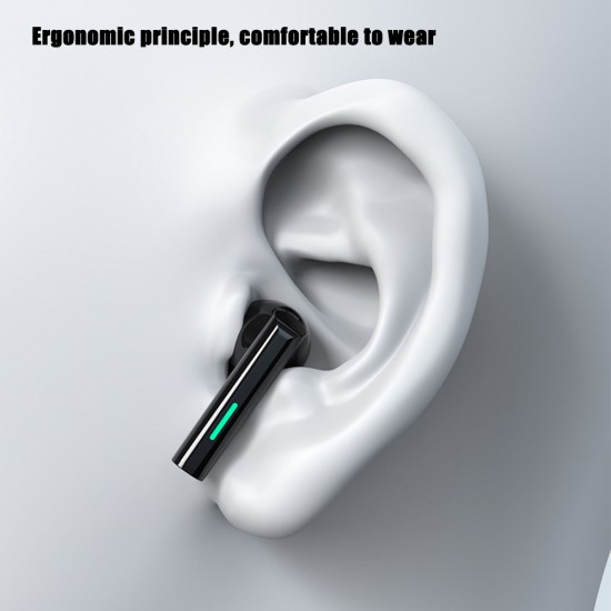 T16 Tws Wireless Bluetooth Headset Enc Call Noise Reduction Half In-ear Gaming Earphone Hifi Music Earbuds Black