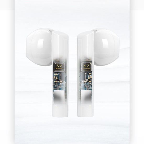 T16 Tws Wireless Bluetooth Headset Enc Call Noise Reduction Half In-ear Gaming Earphone Hifi Music Earbuds White