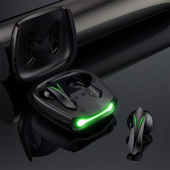 T33 Bluetooth 5.2 Headset Stereo Earbuds Dual-mode Low-latency Wireless Gaming Headphones with Microphone Black