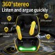 T33 Bluetooth 5.2 Headset Stereo Earbuds Dual-mode Low-latency Wireless Gaming Headphones with Microphone Black