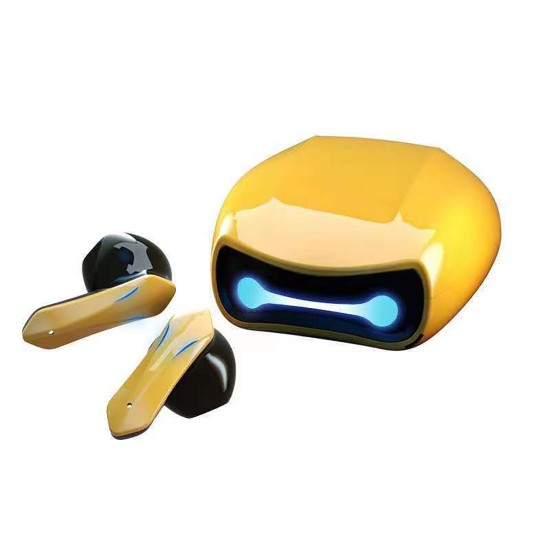 T33 Bluetooth 5.2 Headset Stereo Earbuds Dual-mode Low-latency Wireless Gaming Headphones with Microphone Yellow