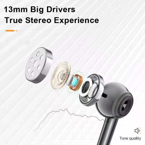 T39 Tws Wireless Bluetooth-compatible Earphones Calling Voice Control Dual-frequency Semi-in-ear True Tws Headset black