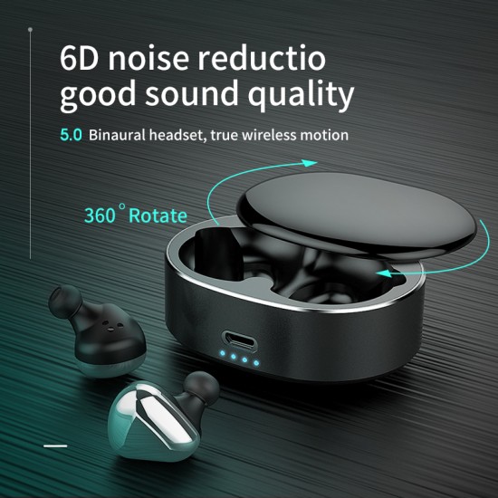 T50 TWS Bluetooth Earphone Stereo Touch Control Bass BT 5.0 Eeadphones With Mic Handsfree Earbuds AI Control red