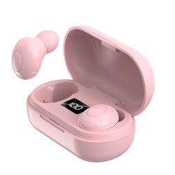 T8 Mini Wireless Headset Stereo Bluetooth 5.0 Tws Sports Earbuds Power Digital Display Earphone Pink