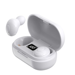 T8 Mini Wireless Headset Stereo Bluetooth 5.1 Tws Sports Earbuds Power Digital Display Earphone White