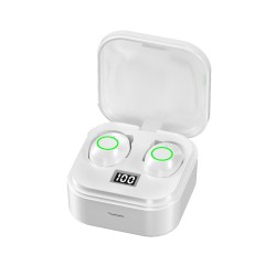 TG01 02 Mini Bluetooth-compatible 5.1 Wireless Headset Digital Display Tws Stereo In-ear Touch-control Earphone TG02mini white