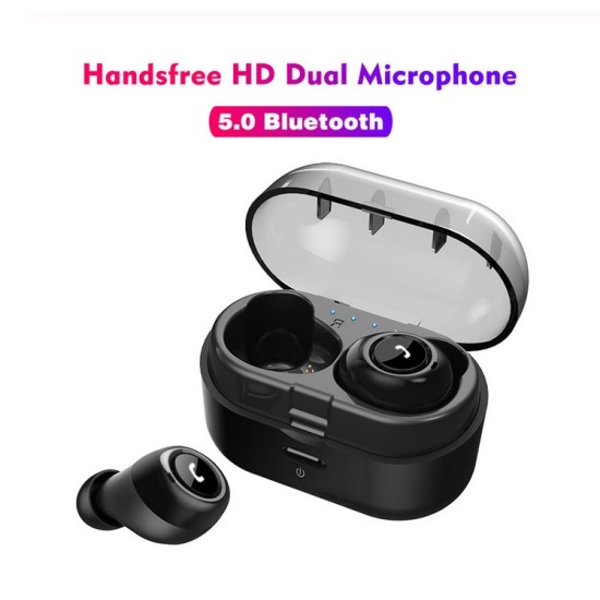 TWS Bluetooth 5.0 Headset Wireless Handsfree Earphones for Sport Driving Stereo Music Mini Earbuds with Charging Box white