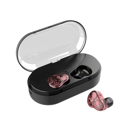 TWS Bluetooth 5.0 Touch Headphone Wireless Stereo Bluetooth Headset Deep Bass Headset IPX7 Waterproof red