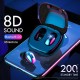 TWS Bluetooth 5.0 Wireless Headset HI-FI Stereo Mini Sports Earphone With Microphone Charging Box black