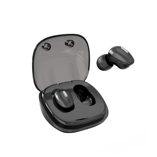 TWS Bluetooth 5.0 Wireless Headset HI-FI Stereo Mini Sports Earphone With Microphone Charging Box black