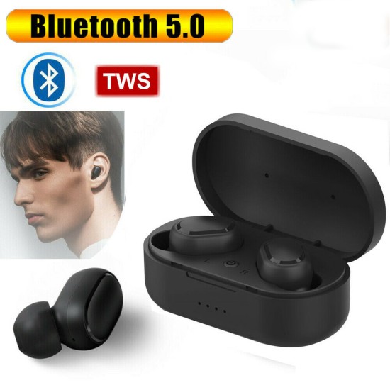 TWS Bluetooth Earphone IPX6 Waterproof V5.0 Earphones Wireless Headphones for Andorid IOS  black