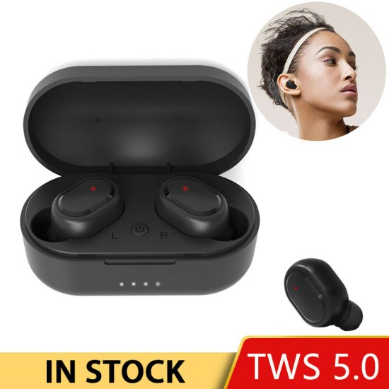 TWS Bluetooth Earphone IPX6 Waterproof V5.0 Earphones Wireless Headphones for Andorid IOS  blue