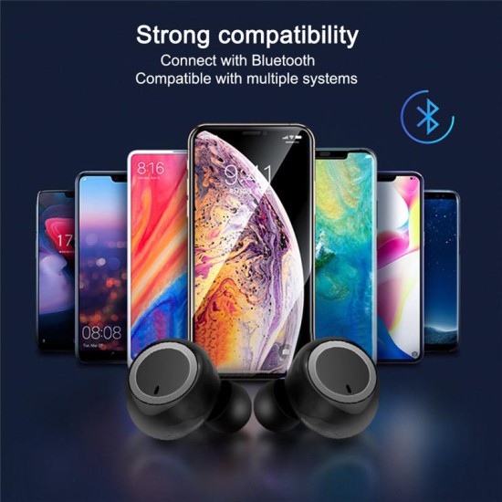 TWS Bluetooth Earphones TWS Stylish Stereo Sound Earset Wireless Twins Earbuds Earphones Bluetooth 5.0 white