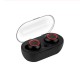 TWS Earphones Bluetooth5.0 Binaural Stereo In-ear Wireless Headset with Charging Bin Call Conversation Support Sports Headphones  red ring