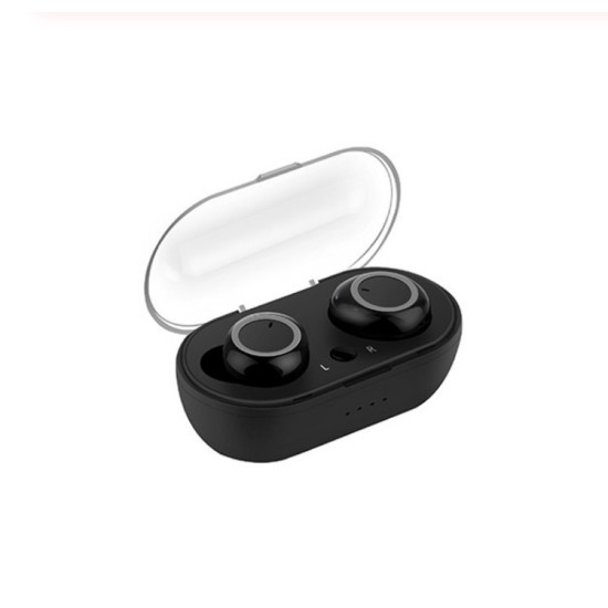 TWS Earphones Bluetooth5.0 Binaural Stereo In-ear Wireless Headset with Charging Bin Call Conversation Support Sports Headphones  red ring